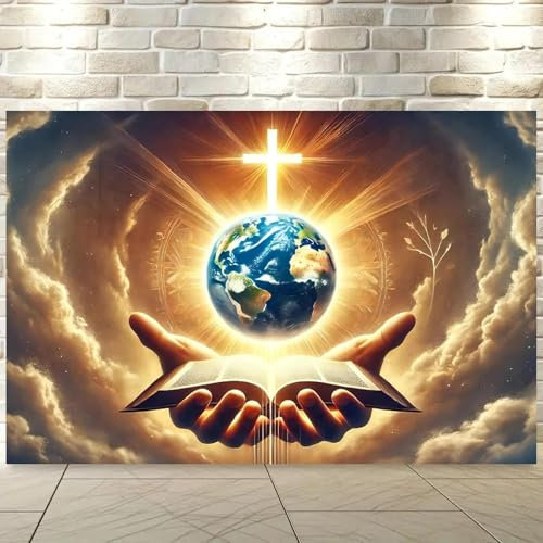 1 Polyester-Hintergrundbanner, geeignet für Partydekoration und Fotografie, erweitertes Handbild, Bannerdekoration 210cmx150cm