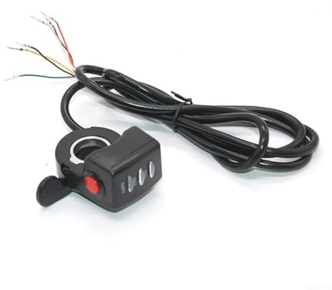 24V-48V Electric Bike Scooter Speed Control LED Thumb Throttle with for battery Indicator Self-Lock Switch for E-bike 6 Pin Connector(36V)