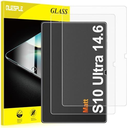 QUESPLE [2 Stück] Matt Panzerglas für Samsung Galaxy Tab S10 Ultra 14.6 Zoll Schutzfolie, Blendschutz, 9H Härte Matte Gehärtetem Glas Displayschutzfolie für Galaxy Tab S10 Ultra 2024