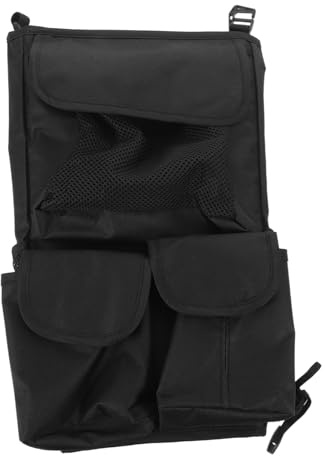 Kinderwagen Organizer Tasche Schwarz, Große Aufbewahrung, Oxford | Universell Tragbar für Ausflug und Reise, für Babywindeln, Kleidung, Becher, Regenschirm