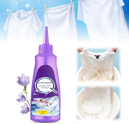 Stain Remover for Clothes, Laundry Cleaning White Shirt Garment Stubborn Stain Cleaner Oil Remover, Active Enzyme Laundry Clothing Stain Remover Collar Stain Removal Spray (1, 1 Pcs)
