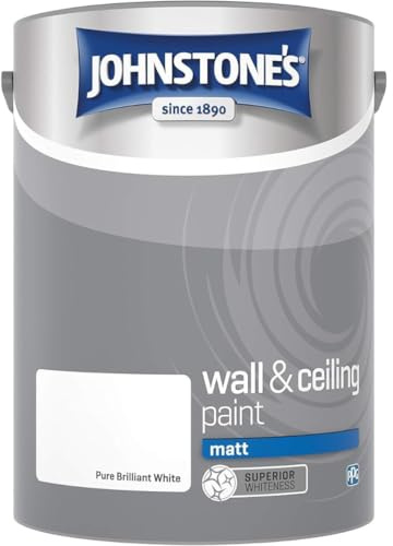 DRW Walls & Ceilings Matt Emulsion Paint Pure Brilliant White 5L | Smooth Finish, Easy to Apply, High Coverage Interior Wall Paint
