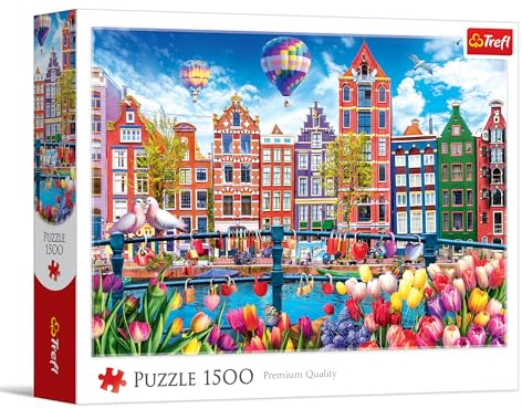 Trefl - Puzzle 1500 Teile, Das farbenfrohe Amsterdam, Niederlande
