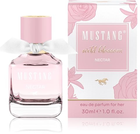MUSTANG wild blossom NECTAR Parfüm Damen, 30 ml I Sanftes, blumig-fruchtiges Eau de Parfum Damen I Frauen Parfüm für jedes Alter I Mit Mandarine, Maiglöckchen & solaren Noten I Leicht, feminin