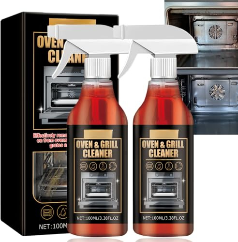 2pcs Oven Cleaner Spray,Heavy Duty Oven & Grill Cleaner,All Purpose Degreaser for Kitchen Hobs,Multi Surface Stain Remover,Fast-Acting Professional Cleaning Spray,Stainless Steel Cleaner,Polish Spray
