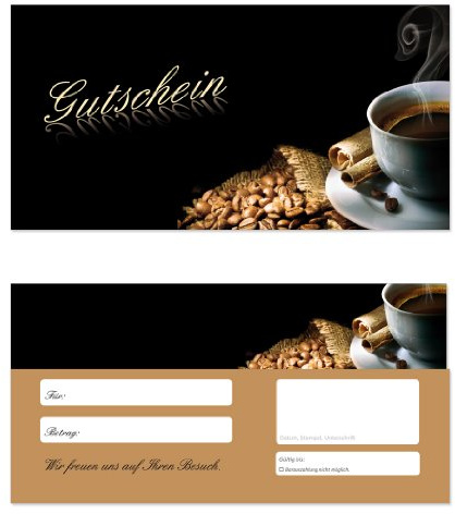 50 Geschenkgutscheine (Kaffee-601) Ein super Produkt für Ihre Kunden. Gutscheine Gutscheinkarten