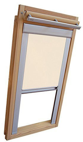 Hochwertiges Verdunkelungsrollo Rollo mit Seitenschienen für Velux DKL Y-EP VL Y,VU Y,VK,VKU Y47 creme // Verdunkelungsrollo/Verdunkelungs-Rollo/Fensterrollo