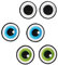 alles-meine.de GmbH XL Bügelbild - 3 Verschiedene - lustige Gesichter/Augen Paare - Aufnäher Applikation - Auge - Menschen/Tiere - Gesicht - gewebter Flicken - Jungen & M..