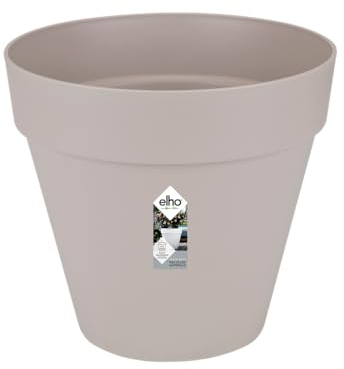elho Loft Urban Rund 40 - Blumentopf für Außen - 100% recyceltem Plastik - Ø 38.5 x H 35.3 cm - Grau/Warmes Grau