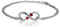 JewelryWe Schmuck Damen Armband Fußkettchen, Infinity Unendlichkeit Herz Lieben Zeichen Charm Fußkette Armkette Armreif, Zirkonia Diamant Edelstahl, Rot Silber