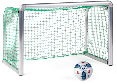 Sport-Thieme Mini-Fußballtor Protection | Aluminium | Anklappbare Netzbügel | Indoor & Outdoor | Vollverschweißt | Rundrohr | Polypropylen Netz