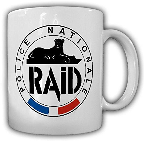 Tasse RAID Police Nationale Recherche Assistance Intervention Dissausion France Police Forces Spéciales Insigne Tasse #21350