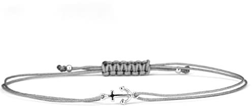 ANKER Symbol ARMBAND 925 Silber Grau Freundschaftsarmband