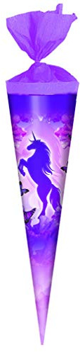 Schultüte / Zuckertüte / Länge: 35cm / rund / Einhorn