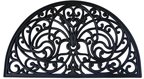 EEMKAY New Scroll Half Moon Rubber Elegant Design Outdoor Mat Anti Slip Home Decor