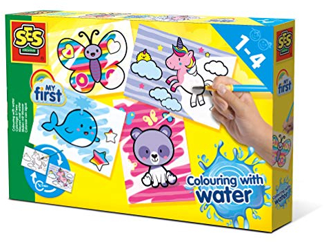SES Creative | Coloriage Magique à l’Eau – Animaux Fantastiques | Activité Propre Réutilisable dès 1 An | Développe Motricité, Autonomie et Créativité | Idée Cadeau Bébé Éveil Artistique | 14454
