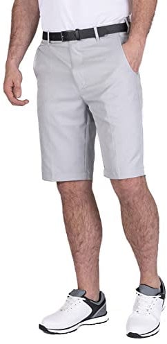 Island GREEN Herren Tour Breathable Golf Shorts, Silbergrau, 36 W