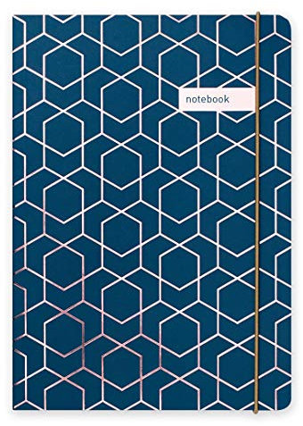Matilda Myres - Taccuino Oro Rosa - A5 a Righe (Navy)