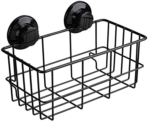 SANNO Duschkörbe Ablagen Wandablage Badezimmer Duschkorbe, Duschorganisator-Lagerung (Schwarz)