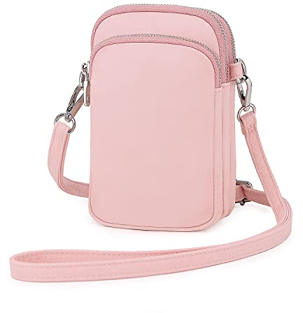 Wind Took Handy Schultertasche Kleine Damen Umhängetasche Handytasche Brieftasche Kartentasche Crossbody Bag Mini Sack, Pink(für 5.8 IN Handy), L/W/H:11x5x17 cm