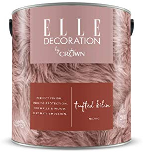 Crown ELLE DECORATION Tufted Kilim No. 492, 2,5 L, extra-matte Premium Wandfarbe für Innen, für Wände und Holz, hohe Deckkraft, Innenfarbe,Kupfer-Orangeton