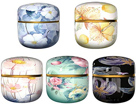 Cabilock Lot de 5 boîtes rondes en métal avec couvercle - Pour, bonbons, thé en vrac