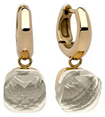 Qudo Firenze Creolen gold farben/Edelstahl beschichtet (white topaz)
