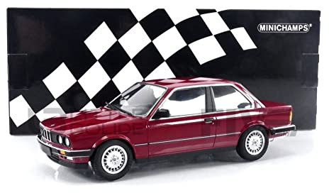 Minichamps 155026008 1:18 BMW 323I (E30) -1982-Red (Carmine) Sammlerstück Miniaturauto, rot
