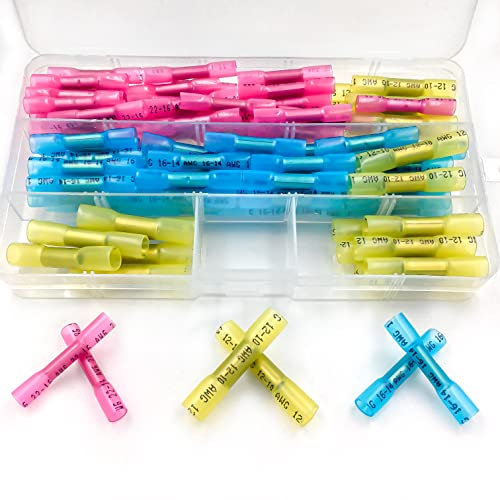 Terminali Elettrici Isolato Impermeabili 12-26 Awg Connettore Di Cavi Impermeabile Simulante Connettori Termorestringenti A Crimpare Rot*40 - Blau*40 - Gelb*20 Lewttyer