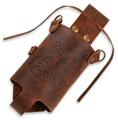 Black Forest Fox – Holly Holster Halfter – Biergürtel aus hochwertigem Büffelleder – Bierhalter – praktisches & stilvolles Accessoire – passend für Verschiedene Getränkedosen und Flaschen – Fox-Red