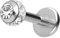 PIERCINGLINE Chirurgenstahl Labret Stecker EPOXY-RING-KUGEL + KRISTALL Piercing Lippe Ohr Nase Silberfarben 3 x 1,2 x 5 mm