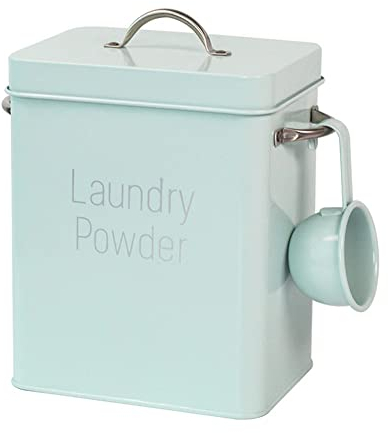 Laundry Powder Detergent Storage Box, Metal Laundry Powder Storage Tin Box Washing Powder Storage with Lid and Scoop, for Storing Washing Powder Tablets, Utility Storage Canister for Home, Green