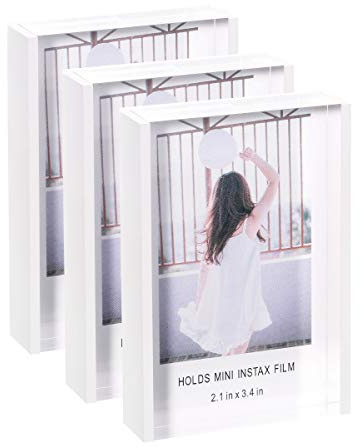 Janaden Mini Photo Frames for Fujifilm & Polaroid Film, 2x3 Acrylic Mini Picture Frame, Cute Small Polaroid Frame, Tabletop Instant Photos Dispaly Holder, Gifts for Family Friends (3 Pack)