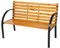 INDA-Exclusiv Massivholz Parkbank aus Metall/Holz Gartenbank Sitzbank Farbe Natur Hell/Schwarz 122 x 60 x 80 cm