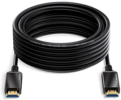 Maxonar 8K Fibra óptica 15M,Cable HDMI® de ultra alta velocidad Certificado Lead 48Gbps Ultra Alta Velocidad,Clasificación CL3 en Pared,Soporte AOC 8K@60Hz,4K@144Hz Dynamic HDR eARC Dolby HDCP2.2