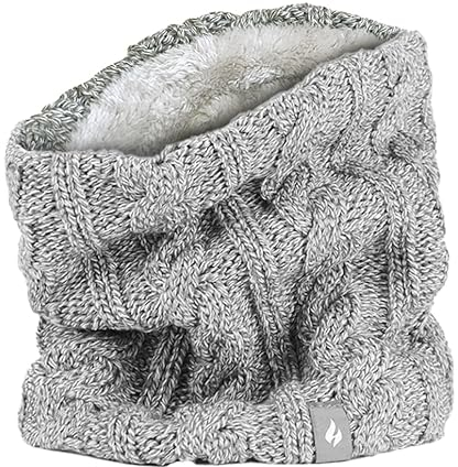 HEAT HOLDERS - Damen Winter Schal Nackenwärmer Halswärmer mit Innen Fleece (Einheitsgröße, Hellgrau)