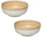 2X ENSALADERA DE BAMBÚ COLOR BLANCO 20CM + 30CM