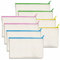 8 Pack Canvas Pencil Pouch, DIY Craft Bags with Colorful Zipper, Blank Makeup Bags Multifunctional Pouches Pencil Case for Cosmetic Toiletry Stationary (Beige, 8.3” x 4.7”)