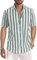 Meilicloth Men's Short Sleeve Shirts Summer Striped Casual Shirt Button Down Regular Fit Tops, Top for Long Lasting Comfort Grey