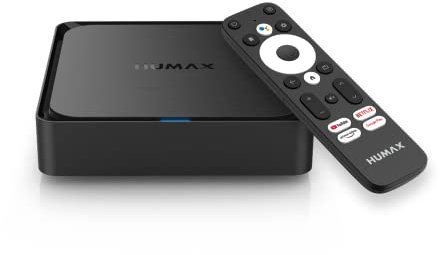 Humax A1 4K Official Android TV 11 Streaming Box with Google Voice Assistant built-in Netflix, Prime Video, Disney+, WiFi 5, Bluetooth, SD Card Slot, USB 2.0 x 2