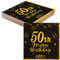 TOPWAYS 50 Geburtstagsdeko Servietten, Schwarz Gold Papier Party Servietten Tischdeko für 50. Geburtstag Mann Frau Happy Birthday Servietten Decorations 40 Stück (50 geburtstag)