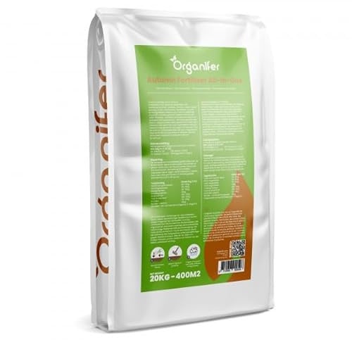 Engrais D'Automne Tout-En-Un (20 Kg - 400 M2) - Riche En Potassium - Engrais Pour Pelouse Automne - Engrais Pour Pelouse - Augmente La Résistance De La Pelouse Au Gel - Sécheresse - Organifer
