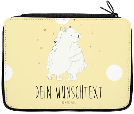 Mr. & Mrs. Panda Personalisierte Federmappe Eisbär Umarmen - Personalisierte Geschenke, Kinder Federmappe, Büro Stifte Etui, PersonalisierteS Stifte