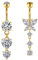 vcmart 2stk Bauchnabelpiercing 10mm Herz Schmetterling Anhänger Chirurgenstahl Bauchpiercing 14G Piercing Bauchnabel Schmuck Silber Gold