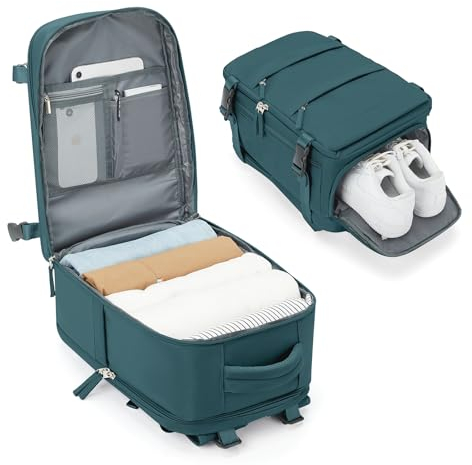 BJLFS Borse da Cabina per Ryanair 40x20x25 Bagaglio a Mano Zaino Borsa Zaino da Viaggio, Zaino da trekking,Zaino Easyjet,Zaino Casual per laptop,Blu pavone