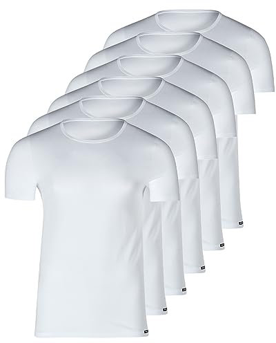 Skiny - Basic - Unterhemd/Shirt Kurzarm - 6er Pack (L Weiß)