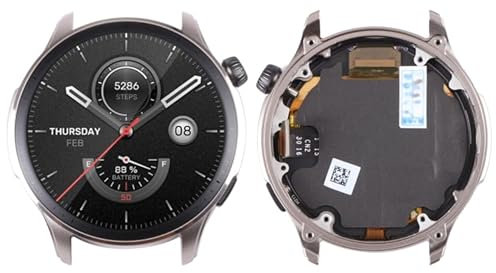 Parti di Sostituzione dello smartwatch Schermo LCD per Amazfit GTR 4 Digitazer Assemblaggio Completo con Cornice (Argento) Accessori