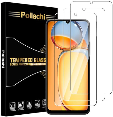 Pollachi [3 Piezas Protector de Pantalla para Xiaomi Redmi 13C/Poco C65,Cristal Templado,9H Dureza Anti-Arañazos,Antihuellas,HD Transparente,Ultra Resistente para Redmi 13 C