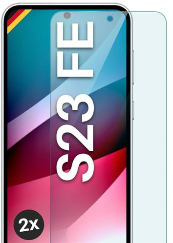 moex Schutzfolie für Samsung Galaxy S23 FE Glas 9H Härte, gehärtetes Schutzglas, Panzer Schutz Glas Displayschutz Folie, kompatibel mit jeder Handy Hülle, ShockProtect 2 Stück