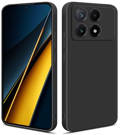 HSP Hülle für Xiaomi Poco X6 Pro 5G [Staubabweisend] Handyhülle | Premium TPU Silikon Case Schutzhülle | Kratzfest Stoßfest Fallschutz | Kameraschutz Displayschutz | Passgenau Dünn Matt | Schwarz